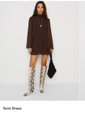 Reformation Torin Dress in Espresso, NWT- never been worn- size medium
